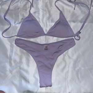 Purple 2 piece bathing suit